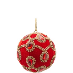 Velvet Gem Ball Tree Decoration 10cm