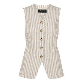 Striped Linen Waistcoat Top