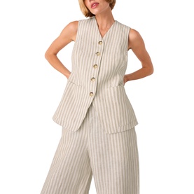 Striped Linen Waistcoat Top
