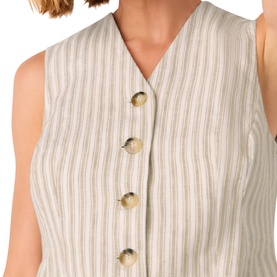 Striped Linen Waistcoat Top