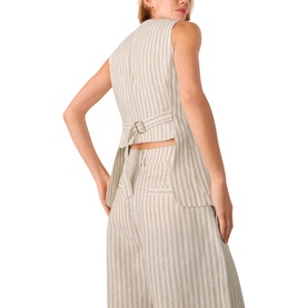 Striped Linen Waistcoat Top