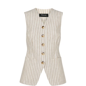 Striped Linen Waistcoat Top