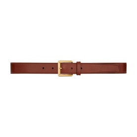 Rectangular Buckle Leather Belt