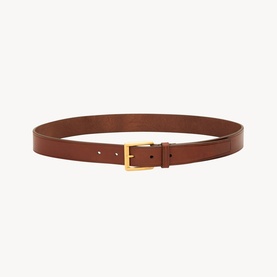 Rectangular Buckle Leather Belt