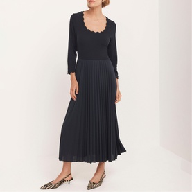 Scallop Pleated Dress