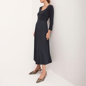 Scallop Pleated Dress