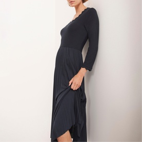 Scallop Pleated Dress