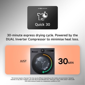 9kg Heatpump Dryer Matte Black
