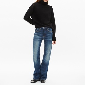 Button Turtleneck Sweater