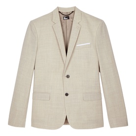 Single-Breasted Wool Suit Jacket