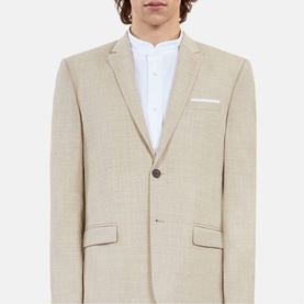 Single-Breasted Wool Suit Jacket