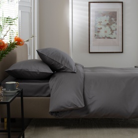 400 Thread Count Sateen Duvet Set Dark Grey