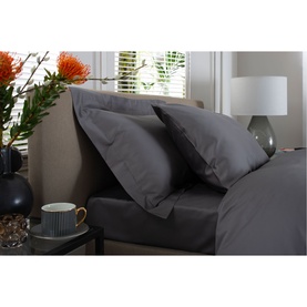 400 Thread Count Sateen Duvet Set Dark Grey