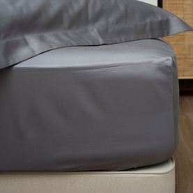400 Thread Count Sateen Fitted Sheet Dark Grey