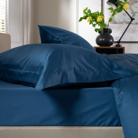 400 Thread Count Sateen Oxford Pillowcase Navy
