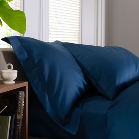 400 Thread Count Sateen Oxford Pillowcase Navy