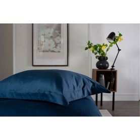 400 Thread Count Sateen Oxford Pillowcase Navy