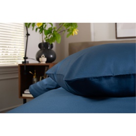 400 Thread Count Sateen Housewife Pillowcase Pair Navy