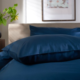 400 Thread Count Sateen Housewife Pillowcase Pair Navy