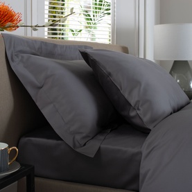 400 Thread Count Sateen Oxford Pillowcase Dark grey