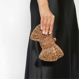 Enchant Diamant&eacute;-Embellished Bow Clutch