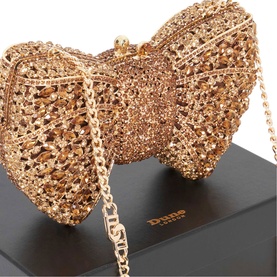 Enchant Diamant&eacute;-Embellished Bow Clutch