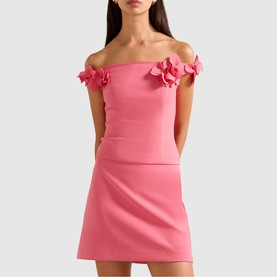 Faye Floral Applique Bardot Top