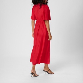 Teri Front Slit Flared Dress