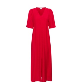 Teri Front Slit Flared Dress