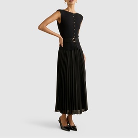 Lelani Petite Pleated Flared Dress