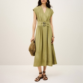 Dove Belted Flared Dress