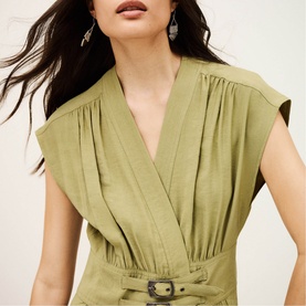 Dove Belted Flared Dress