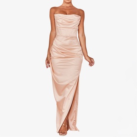 Adrienne Satin Strapless Corset Gown