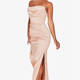 Adrienne Satin Strapless Corset Gown