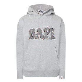 Rhinestone Embellished Logo Hoodie