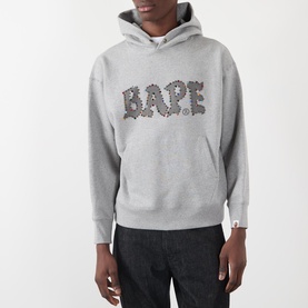 Rhinestone Embellished Logo Hoodie