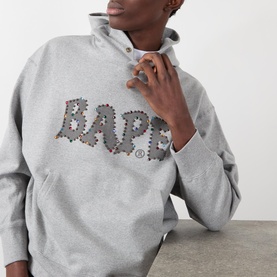 Rhinestone Embellished Logo Hoodie