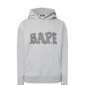 Rhinestone Embellished Logo Hoodie