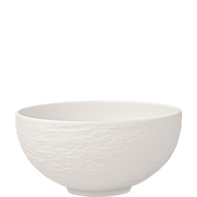 Villeroy & Boch Manufacture Rock Blanc Soup Bowl 12cm in white porcelain with embossed rock texture finish