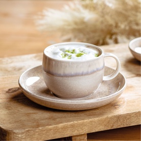 Perlemor Sand Coffee Cup Saucer 16cm