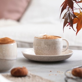 Perlemor Sand Coffee Cup Saucer 16cm