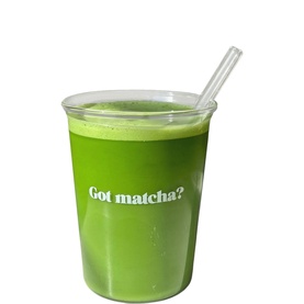 Matcha Glass with Glass Straws Set of Two