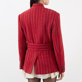 Fyma Double-Breasted Striped Blazer