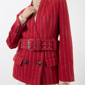 Fyma Double-Breasted Striped Blazer