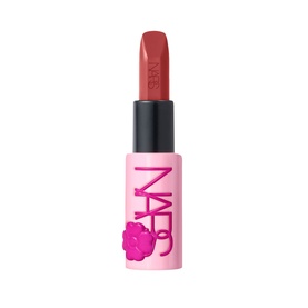 NARS Explicit Lipstick in Scandal, 3.8g, matte bullet in warm rose-brown with pink floral embossed case