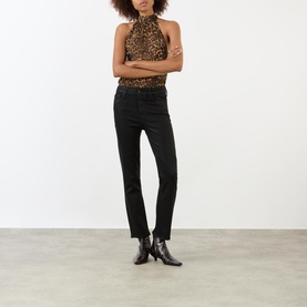 Cindy High-Rise Straight Leg Coated Jeans