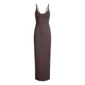 Scoop Neck Long Dress Raisin
