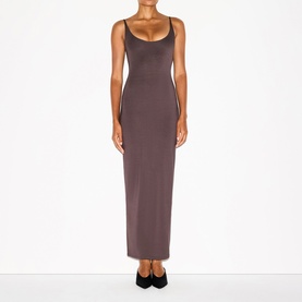 Scoop Neck Long Dress Raisin