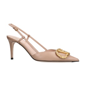 V Logo 80 Slingback Heels