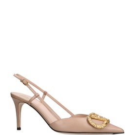 V Logo 80 Slingback Heels